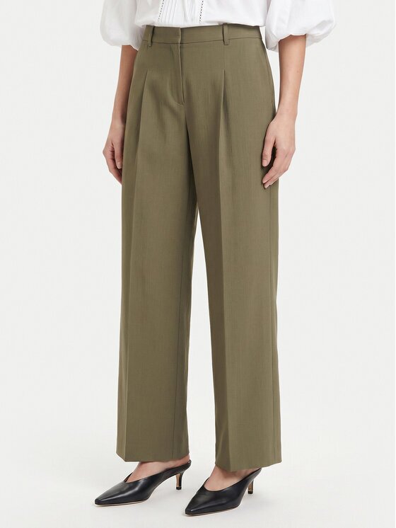 Boss Pantaloni din material Tiana17 50564491 Verde Relaxed Fit