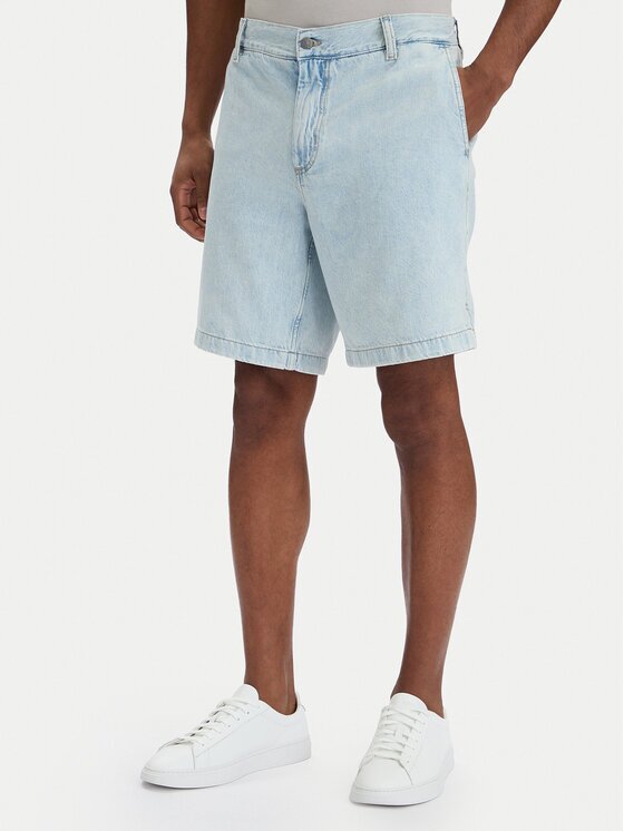 Boss Pantaloni scurți de blugi Sandrew 50563627 Albastru celest Relaxed Fit