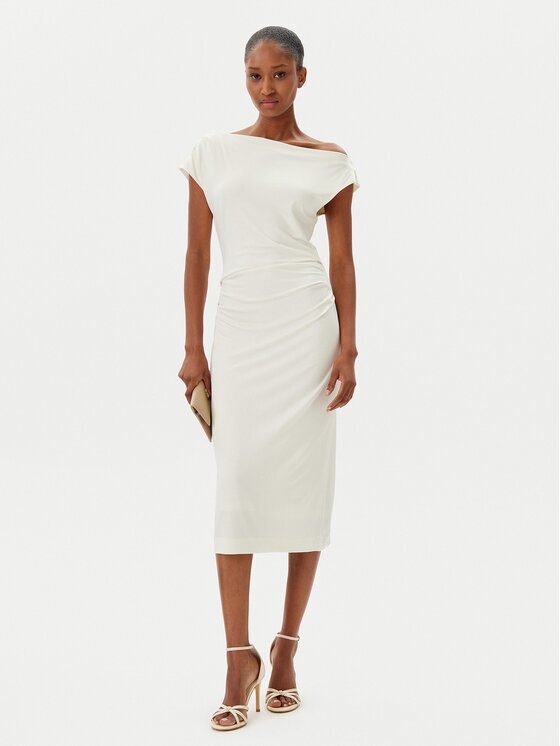 Boss Rochie cocktail Etrimi2 50540871 Écru Slim Fit
