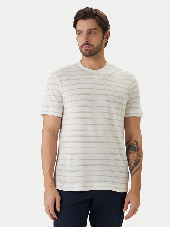 Boss Tricou H-Taut 235 50559166 Écru Regular Fit