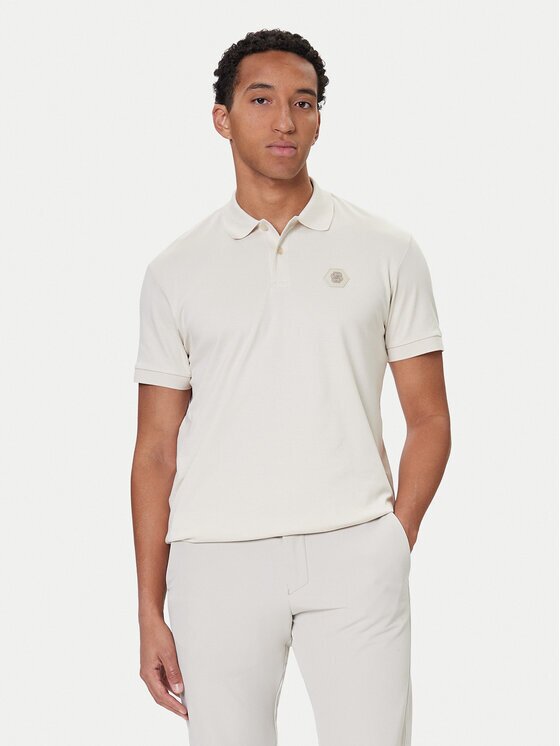 Boss Tricou polo Future 50543891 Écru Regular Fit