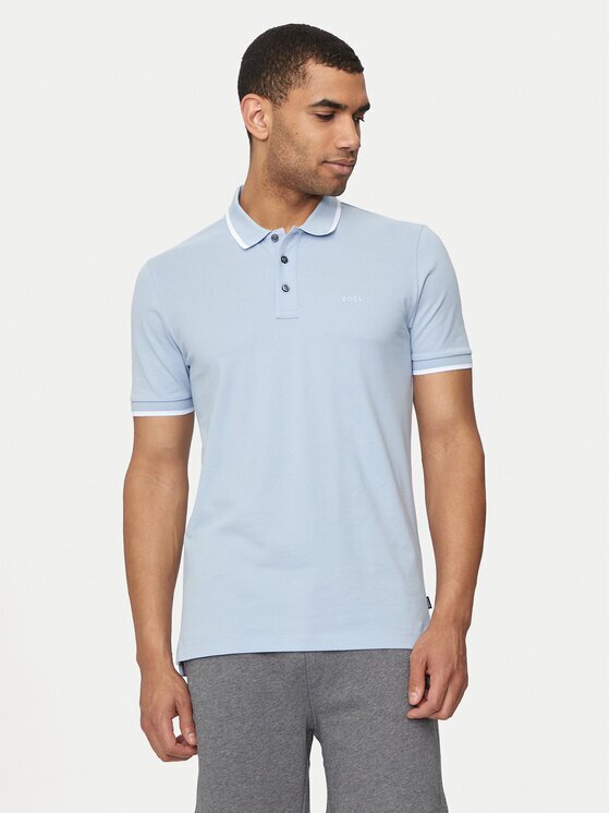 Boss Tricou polo Parlay 190 50494697 Albastru celest Regular Fit