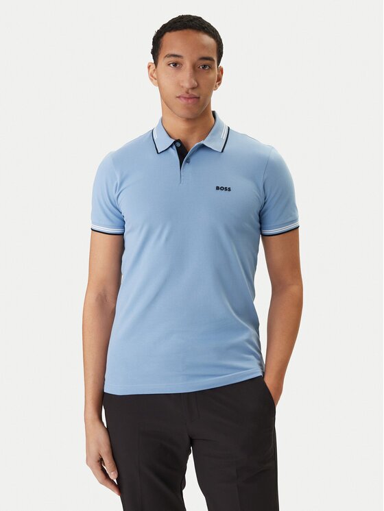 Boss Tricou polo Paul 50506193 Albastru celest Slim Fit