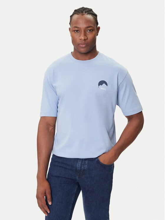Boss Tricou Te_Move 50547087 Albastru celest Relaxed Fit
