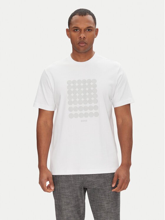 Boss Tricou Tee Print Striped C 50537845 Relaxed Fit