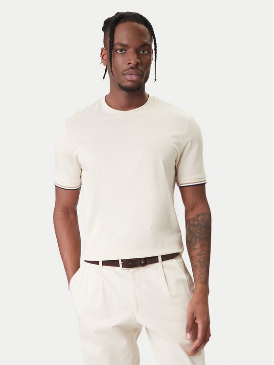 Boss Tricou Thompson 04 50501097 Écru Regular Fit