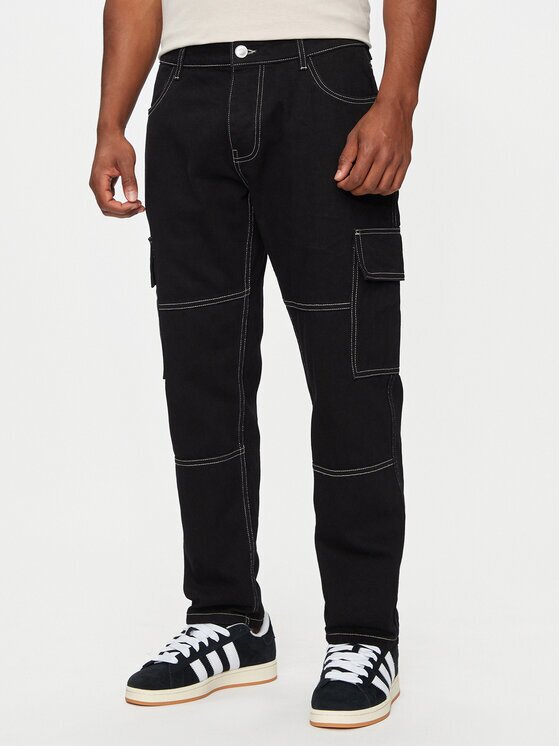 BRAVE SOUL Blugi MJN-SPACEBLK Negru Straight Fit