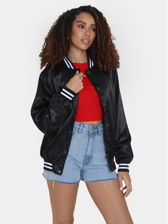 BRAVE SOUL Geacă bomber LJK-FRANCES Negru Straight Fit