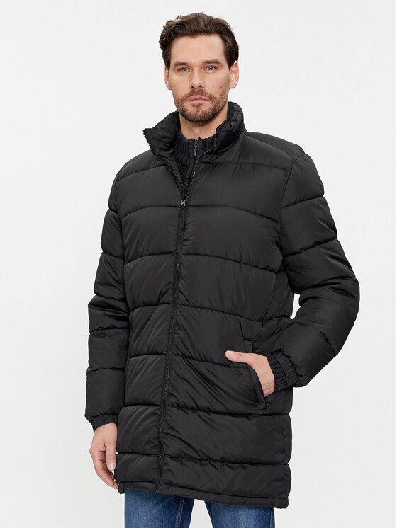 BRAVE SOUL Geacă de iarnă MJK-DAVISLONGBLK Negru Regular Fit