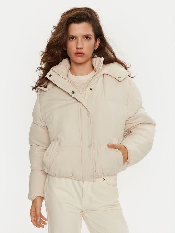 BRAVE SOUL Geacă din puf LJK-BUNNYCREAM Écru Oversize