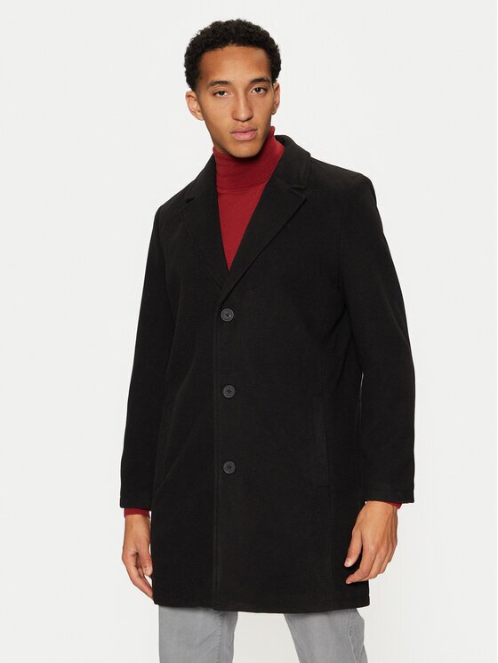 BRAVE SOUL Palton MJK-AUGUSTINEBLK Negru Regular Fit