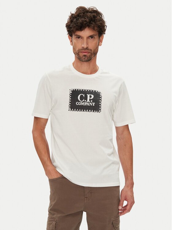 C.P. Company Tricou RCCMTS723A005100W Écru Regular Fit
