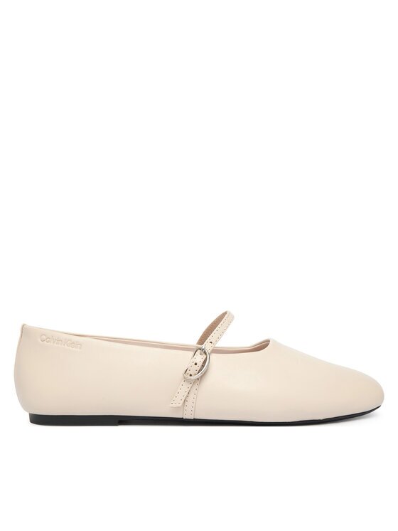 Calvin Klein Balerini Oblique Ballerina Mj Lth Hdw HW0HW02847 Écru