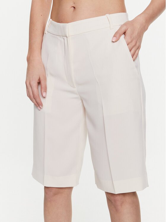 Calvin Klein Bermude K20K205242 Écru Regular Fit