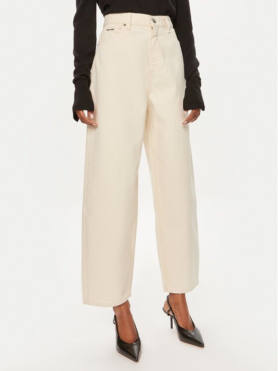 Calvin Klein Blugi K20K207270 Écru Wide Leg