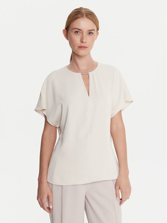 Calvin Klein Bluză LV044C196G Écru Regular Fit