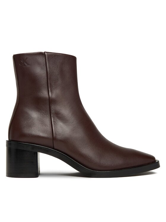 Calvin Klein Botine Block Heel Zip Boot Lth HW0HW02593