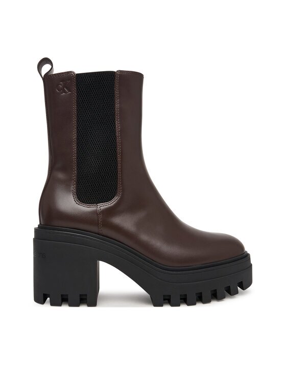 Calvin Klein Botine Chunky Heeled Chelsea Lth YW0YW01547