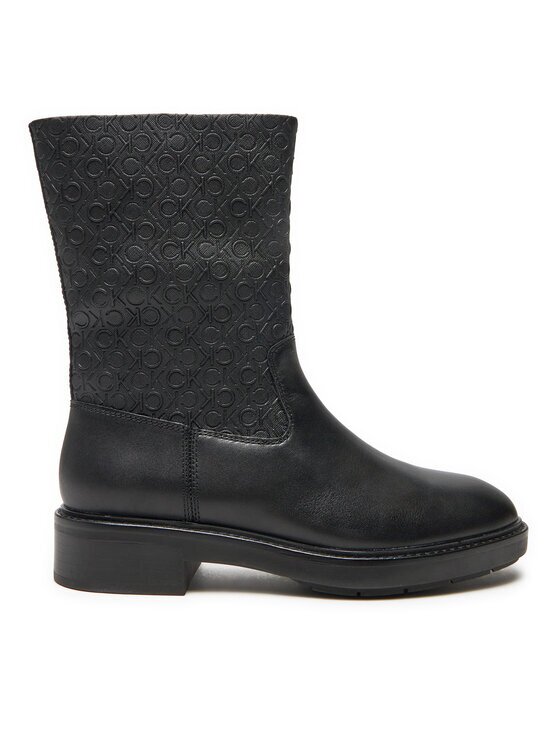Calvin Klein Botine Flat Ankle Boot Mono Mix HW0HW02195