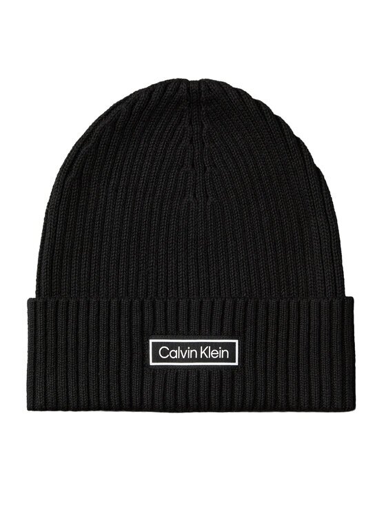 Calvin Klein Căciulă Patch Chunky Rib Cotton Beanie LV04D8053G