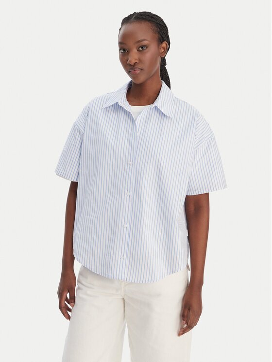 Calvin Klein Cămașă LV00QS7652 Albastru celest Relaxed Fit