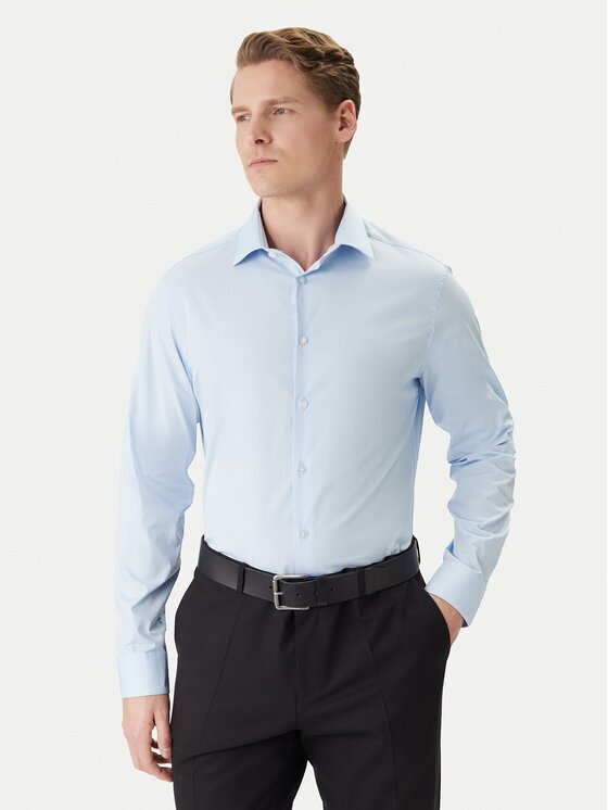 Calvin Klein Cămașă LV019EU001 Albastru celest Slim Fit