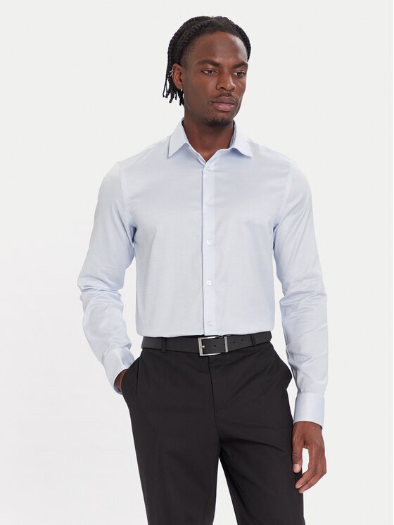 Calvin Klein Cămașă LV019EU068 Albastru celest Slim Fit