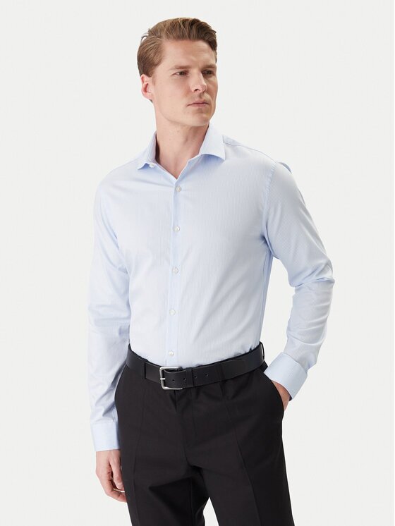 Calvin Klein Cămașă LV019EU119 Albastru celest Slim Fit