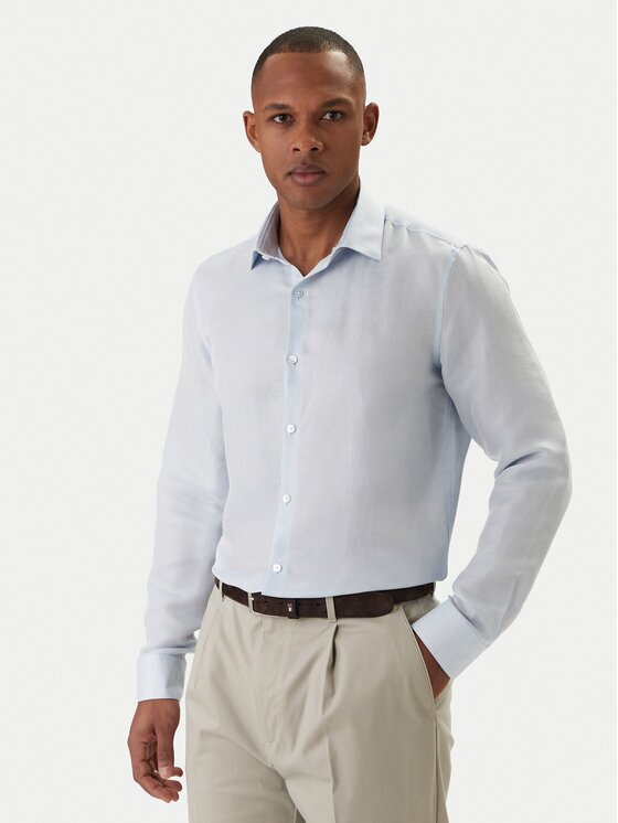 Calvin Klein Cămașă LV019EU121 Albastru celest Regular Fit