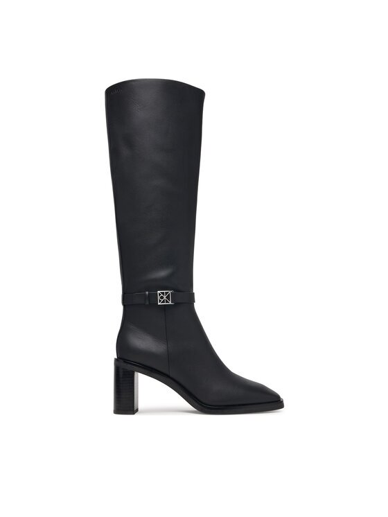Calvin Klein Cizme Block Heel High Boot Lth Hdw HW0HW03178