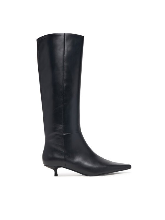 Calvin Klein Cizme Kitten Heel High Boot Lth HW0HW03167