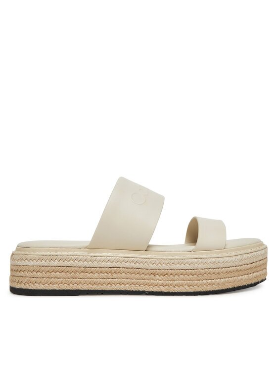 Calvin Klein Espadrile Flatform Wedge Slide - He HW0HW02374 Écru