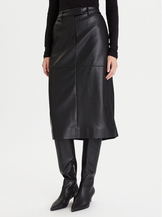 Calvin Klein Fustă din imitație de piele LV044D651G Regular Fit