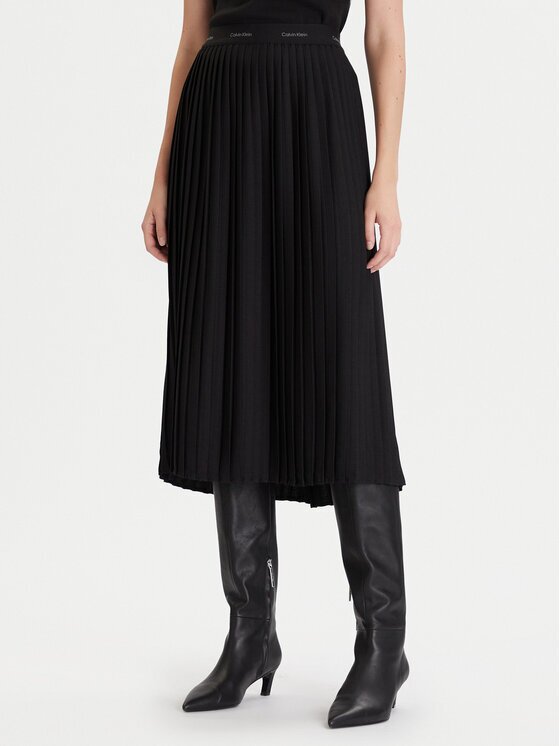 Calvin Klein Fustă plisată LV044D632G Regular Fit
