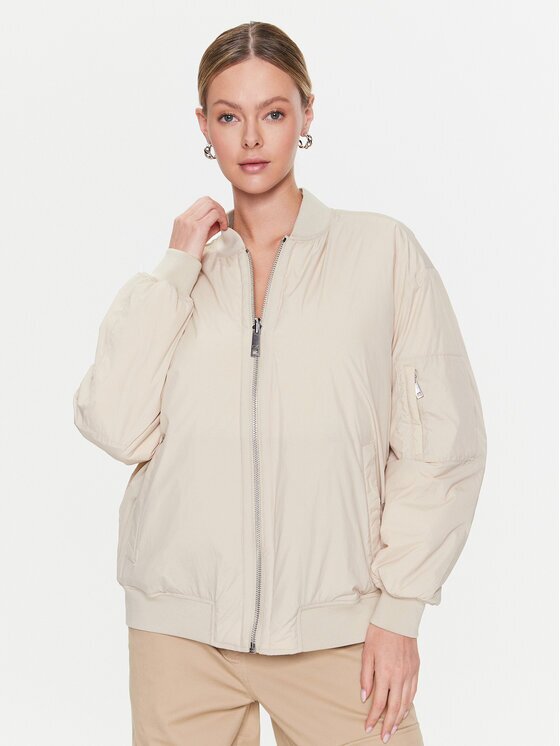 Calvin Klein Geacă bomber Light Paded Quilt Bomber Jacket K20K205178 Écru Regular Fit