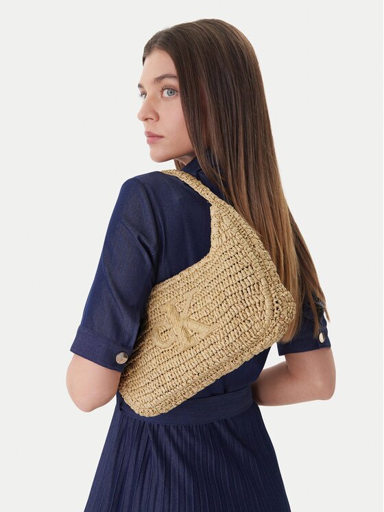 Calvin Klein Geantă Bold Ck Raffia Sm Shoulder Bag LV04F3449G
