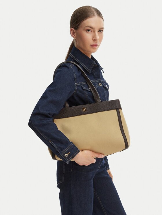 Calvin Klein Geantă Ck Canvas Medium Tote LV04F3503G