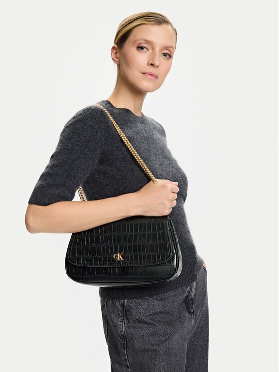Calvin Klein Geantă Ck Croc Conv Chain Medium Bag LV04F3284G