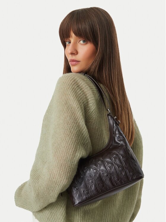 Calvin Klein Geantă Emblem Aop Debossed Shoulder Bag LV04F3874G