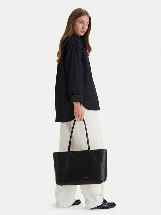 Calvin Klein Geantă Emblem Aop Perfor Lthr Tote LV04F3359G