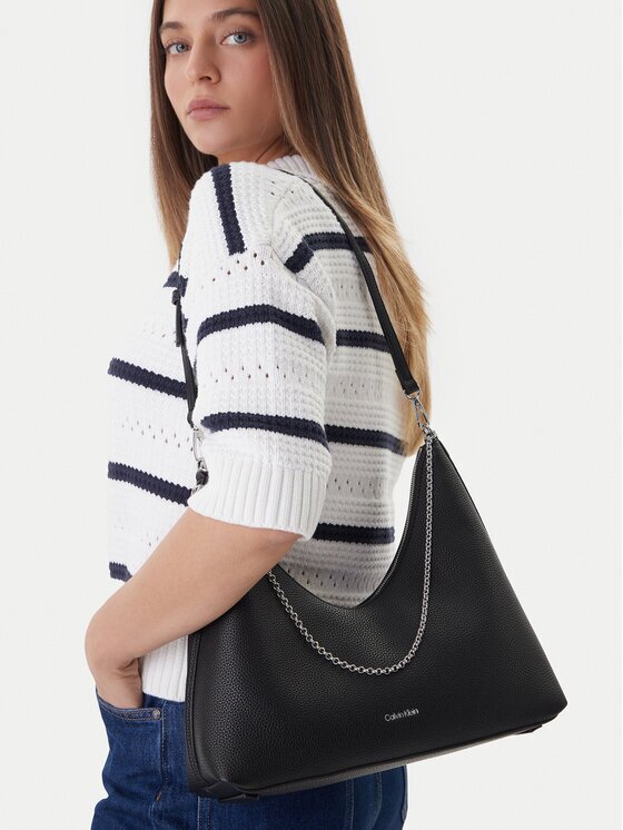 Calvin Klein Geantă Emblem Hw Pebble Shoulder Bag LV04F3495G