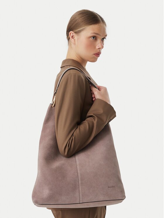 Calvin Klein Geantă Slouchy Suedelarge Shoulder Bag LV04F3690G