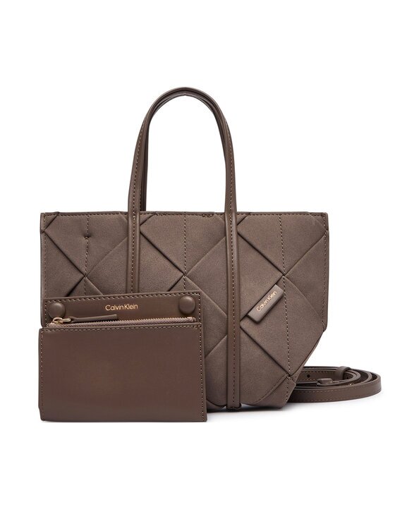 Calvin Klein Geantă Woven Sueded Mini Tote Crossbody LV04F3696G