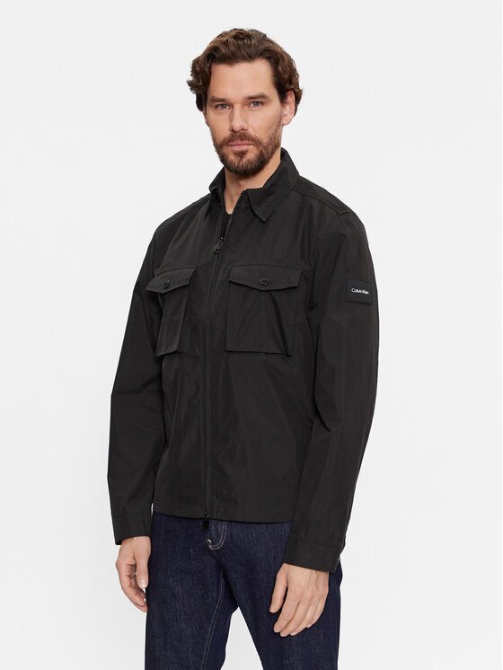 Calvin Klein Jachetă cămașă Light Shirt Jacket K10K107136 Negru Regular Fit