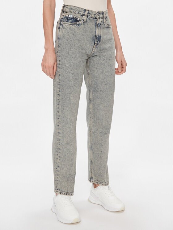 Calvin Klein Jeans Blugi High Rise Straight J20J222455 Straight Fit