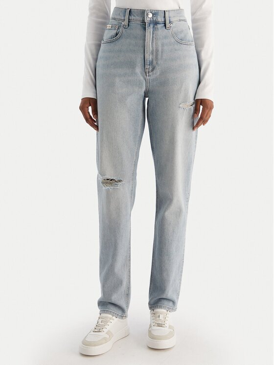 Calvin Klein Jeans Blugi New Mom Jean Bowery Destroyed LV047D722G Mom Fit