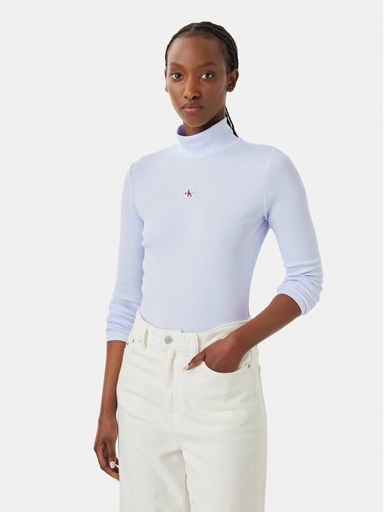 Calvin Klein Jeans Bluză cu gât LV047D203G Slim Fit