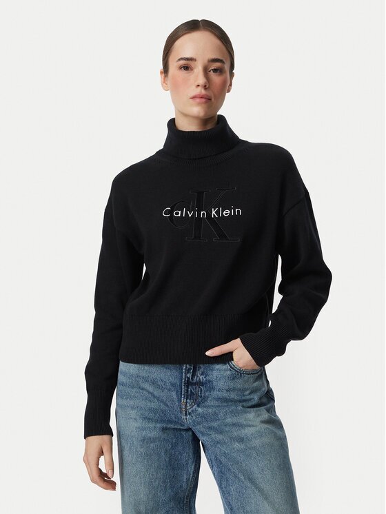 Calvin Klein Jeans Bluză cu gât LV047H329G Regular Fit