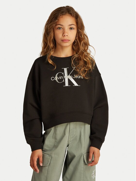 Calvin Klein Jeans Bluză Glitter Monologo IG0IG02823 M Boxy Fit