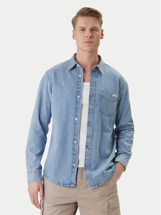 Calvin Klein Jeans cămașă de blugi Essential LV04RE710G Regular Fit